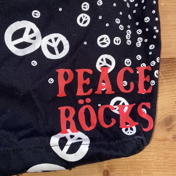 Peace Rocks canvas carry all shoulder bag tote bag grocery overnight - Picture 2 of 6